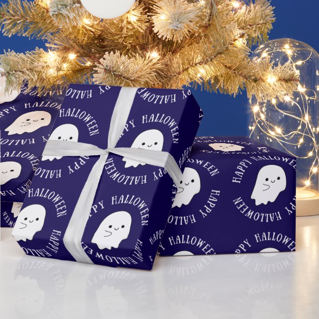 Trendig Happy halloween Cute Ghost Gift Presentpapper (Helgdagar)