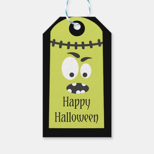 Trendig Happy halloween Funky Gift Presentetikett (Framsidan)