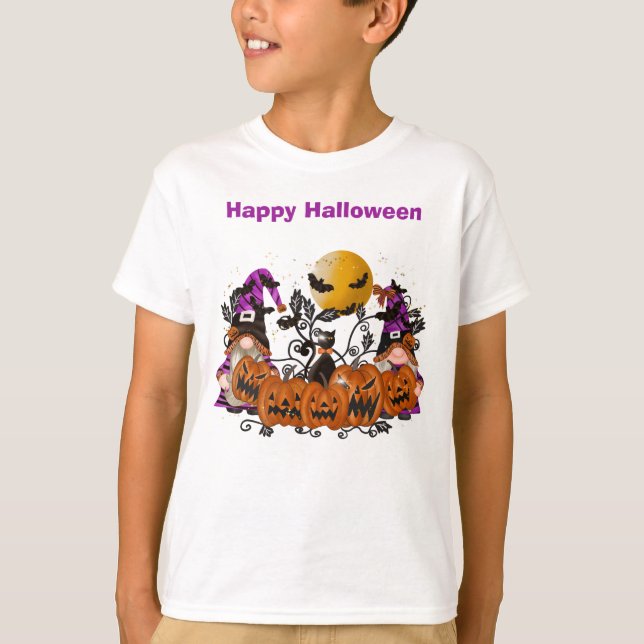 Trendig Happy halloween Gnome Boy T Shirt (Framsida)