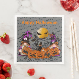 Trendig Happy halloween Grått Gnome Pappersservett