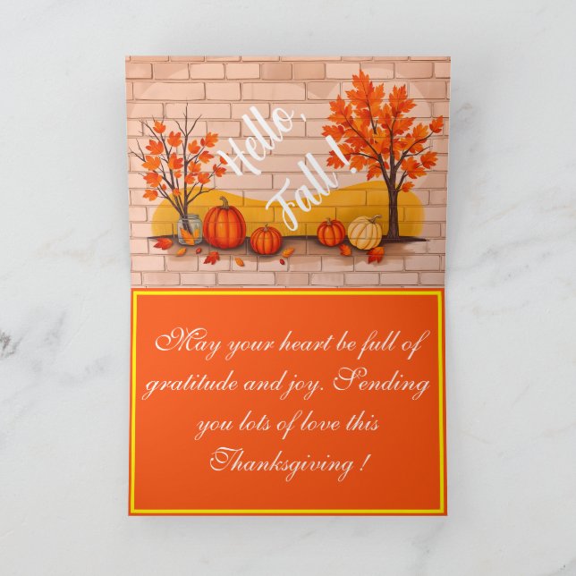 Trendig Happy thanksgiving Bevackra Fall Kort (Inuti)