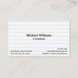 Trendig Harlequin Mönster White Geometric Modern Visitkort