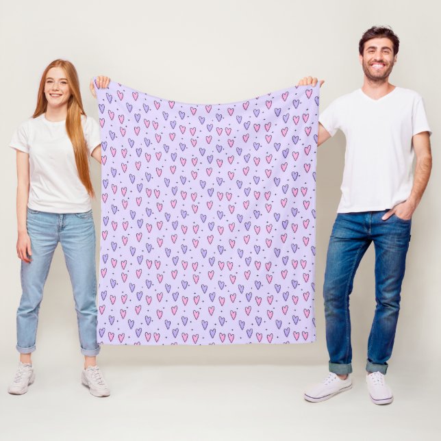 Trendig Heart Mönster Fleece Blanket (På plats)
