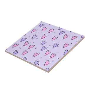Trendig Heart Mönster keramik Tile Kakelplatta