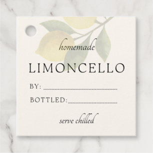 Trendig Hemlagad Citron Limoncello Tack Gåvor Etiketter