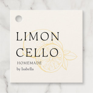 Trendig Hemlagad Citron Limoncello Tack så mycket Gåvor Etiketter