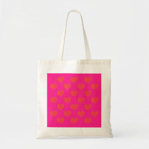 Trendig het rosa & orange hjärtmönster tygkasse