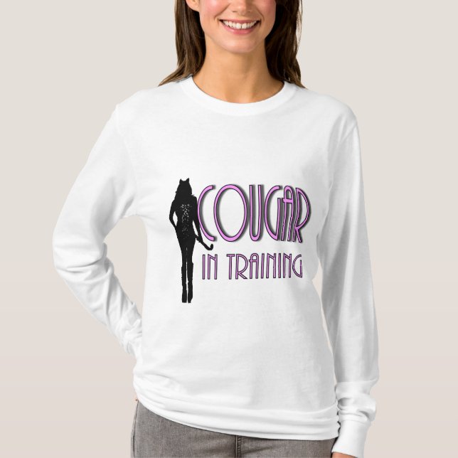 trendig hett silhuette cougar under utbildning t shirt (Framsida)