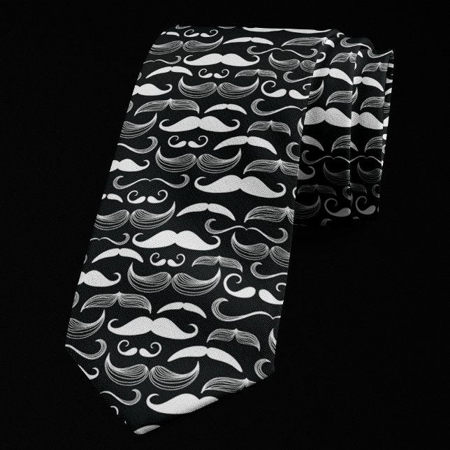 Trendig Hipster Black and White Mustache Mönster Slips (Skapare uppladdad)
