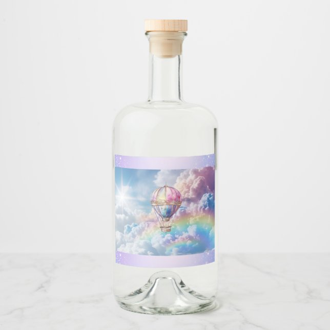 Trendig Holo Luftballong Food & Bev-etikett Spritflaskor Etikett (Framsida)