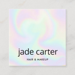 Trendig Holograf Iridescent Namn Fyrkantigt Visitkort