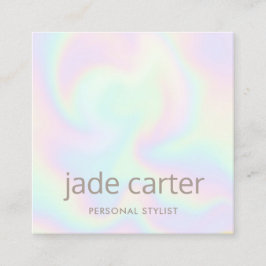 Trendig Holografik Iridescent Makeup Artist Fyrkantigt Visitkort