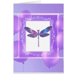 Trendig Holografiskt Dragonfly Greeting Card Hälsningskort