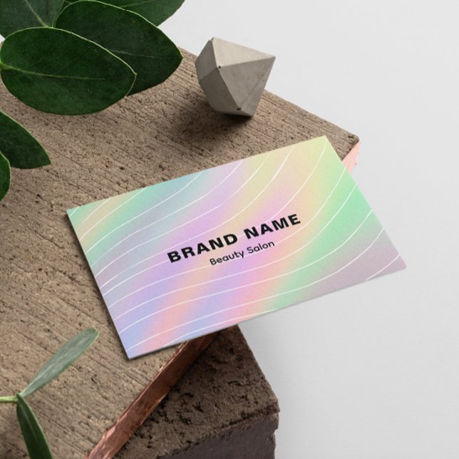 Trendig Hologram Esthetician Feminine Stil Visitkort (Trendy Hologram Esthetician Feminine Style Business Card)