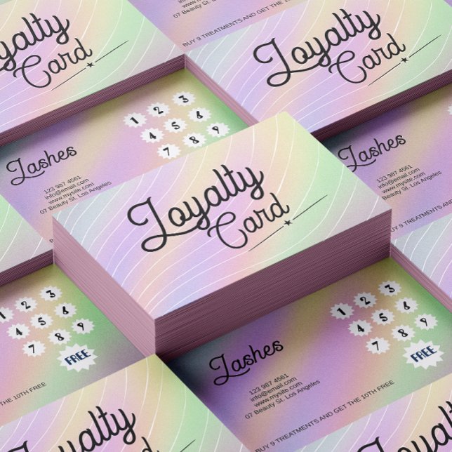 Trendig Hologram Esthetician-typsnitt Lojalitetskort (Trendy Hologram Esthetician Script Font Loyalty Card)