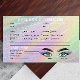 Trendig Hologram Lash Client Record Karta Visitkort