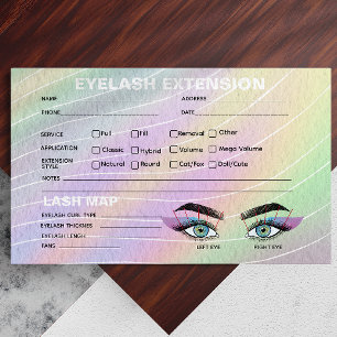 Trendig Hologram Lash Client Record Karta Visitkort