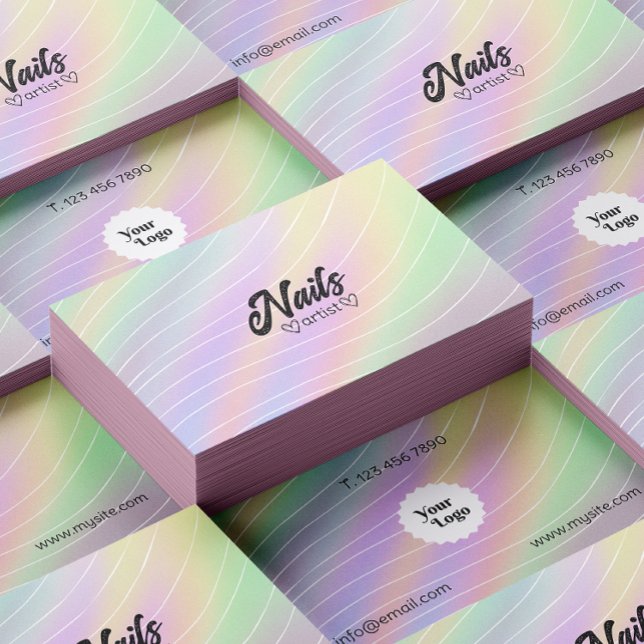 Trendig Hologram Logotyp Esthetician Aesthetic Visitkort (Trendy Hologram Logo Esthetician Aesthetic Business Card)