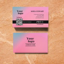 Trendig Hologram söker efter Social-medieikoner fö Visitkort