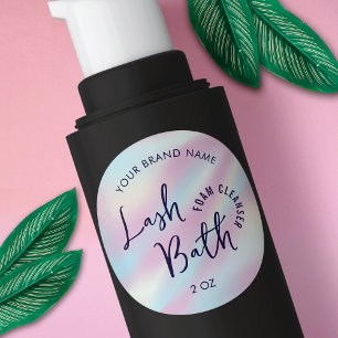 Trendig HoloGraph Girly Lash Bath Cleanser-etikett Runt Klistermärke