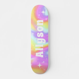Trendig Holograph Gnistra Girls Namn Mini Skateboard Bräda 18,5 Cm