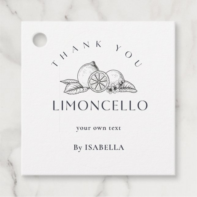 Trendig Homemade Lemon Limoncello Liquor Flaska Gåvor Etiketter (Framsida)