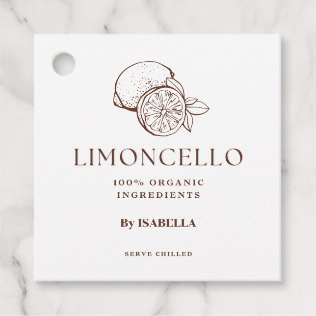 Trendig Homemade Lemon Limoncello Liquor Flaska Gåvor Etiketter (Framsida)