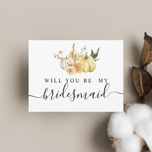 Trendig höst vattenfärg pumpa & blommor inbjudan vykort