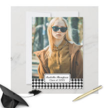 Trendig Houndstooth Studenten Photo Class of 20XX