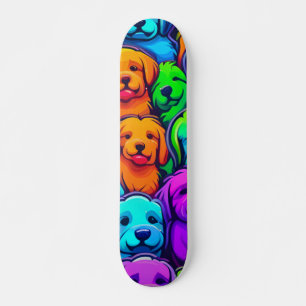 Trendig hund Mönster för Djurälskare Mini Skateboard Bräda 18,5 Cm