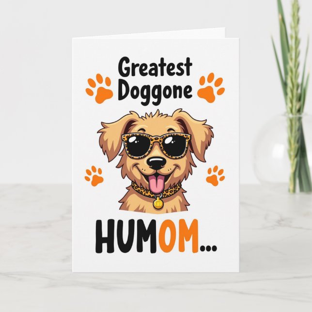 Trendig hund mors dag konstkort kort (Framsida)