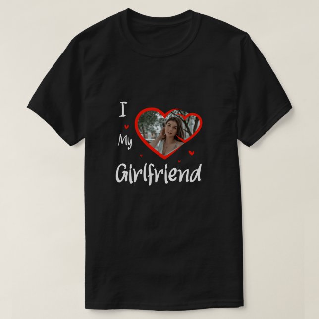 Trendig I Kärlek: Min flickvän Heart Anpassningsba T Shirt (Design framsida)