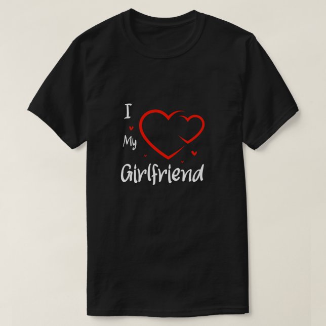 Trendig I Kärlek Min flickvän Heart T Shirt (Design framsida)