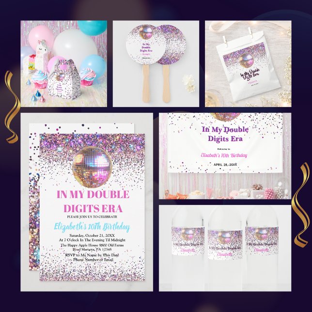 Trendig i min Dubbla siffror Era-födelsedagen Inbjudningar (Skapare uppladdad)