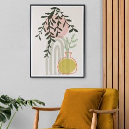 Trendig i mitten av århundradet för Boho Home Deco Canvastryck