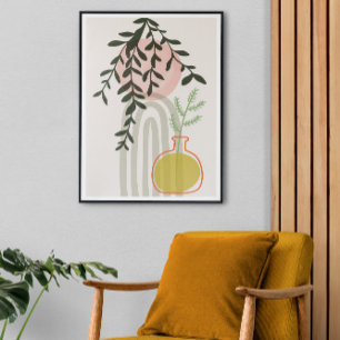 Trendig i mitten av århundradet för Boho Home Deco Canvastryck