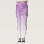 trendig i monogram lila som glittrar leggings<br><div class="desc">elegant vit och lila glitter . Textfunktionerna kan anpassas.</div>
