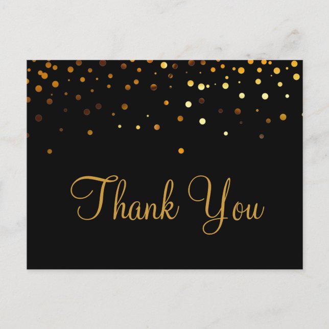 Trendig Inexpensiv Guld Glitter Black Tack Vykort (Framsida)
