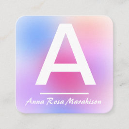 *~* Trendig INITIAL Abstrakt QR LOGOTYP PHOTO Viol Fyrkantigt Visitkort