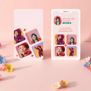 Trendig Instagram följer med Photo Grid Design Visitkort