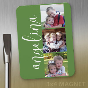 Trendig Instagram-fotocollage med anpassad monogra Magnet