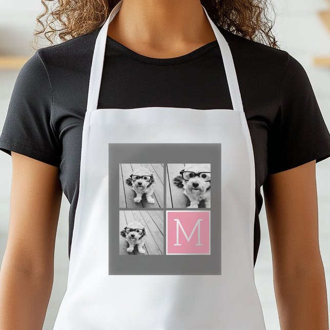 Trendig Instagram Photo Collage Anpassningsbar Mon Förkläde (Personalized Kitchen Apron)