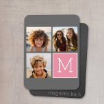 Trendig Instagram Photo Collage Anpassningsbar Mon Magnet<br><div class="desc">Modern Pastel Rosa och Grått - Använda 3-kvadratfoton som skapar en unik och personlig gåva. Eller så kan du behålla hipstervalpen och göra ett trendig till keepy. Om du behöver justera bilder klickar du på verktyg för att anpassa ändringar.</div>