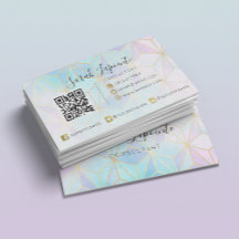Trendig Iridescent & Pastel Geometric QR-kod
