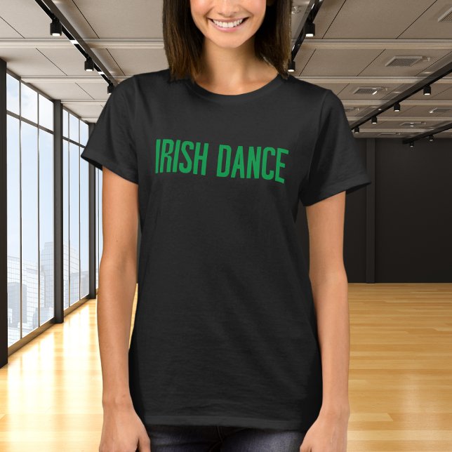 Trendig Irish Dance Typography in Grönt T Shirt (Skapare uppladdad)