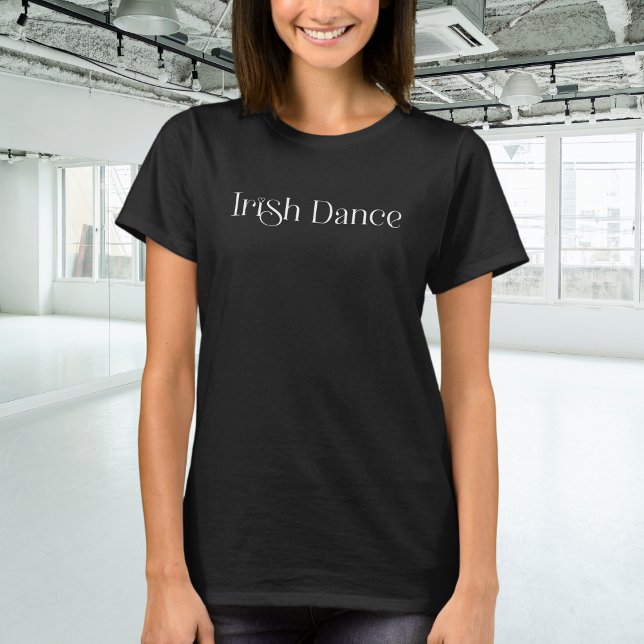Trendig Irish Dance Typography in White T Shirt (Skapare uppladdad)