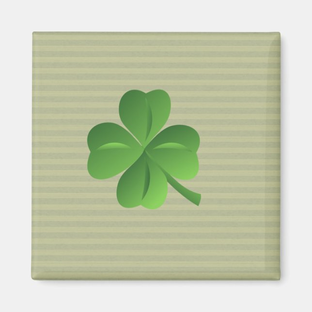 Trendig irländsk lycklig Shamrock Magnet (Framsidan)