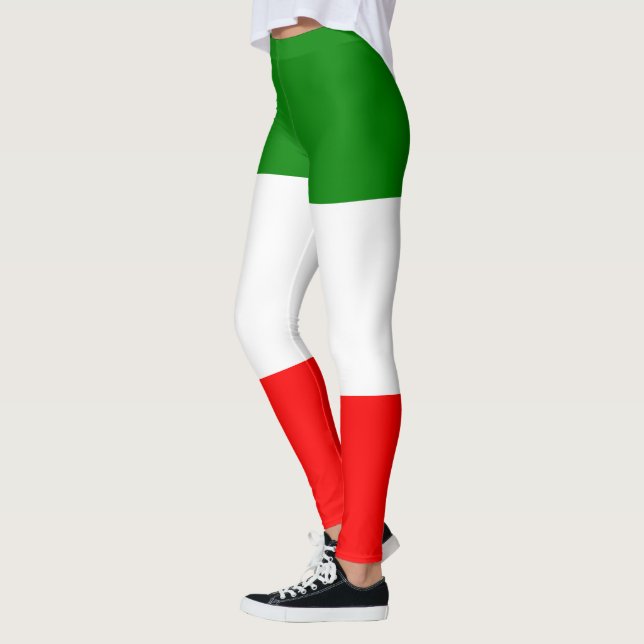 Trendig Italienska Flagga Workout Leggings (Vänster)