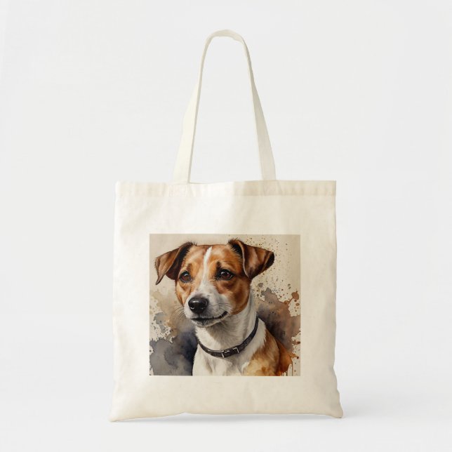 Trendig Jack Russell Terrier akvarell  Tygkasse (Framsidan)