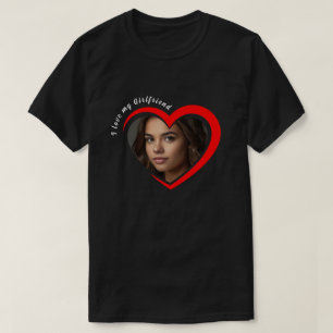Trendig Jag älskar min flickvän Röda hjärtat Anpas T Shirt